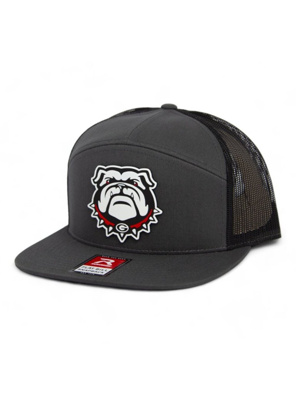 Georgia Bulldogs UGA 3D Snapback Seven-Panel Flat Bill Trucker Hat- Charcoal/ Bl